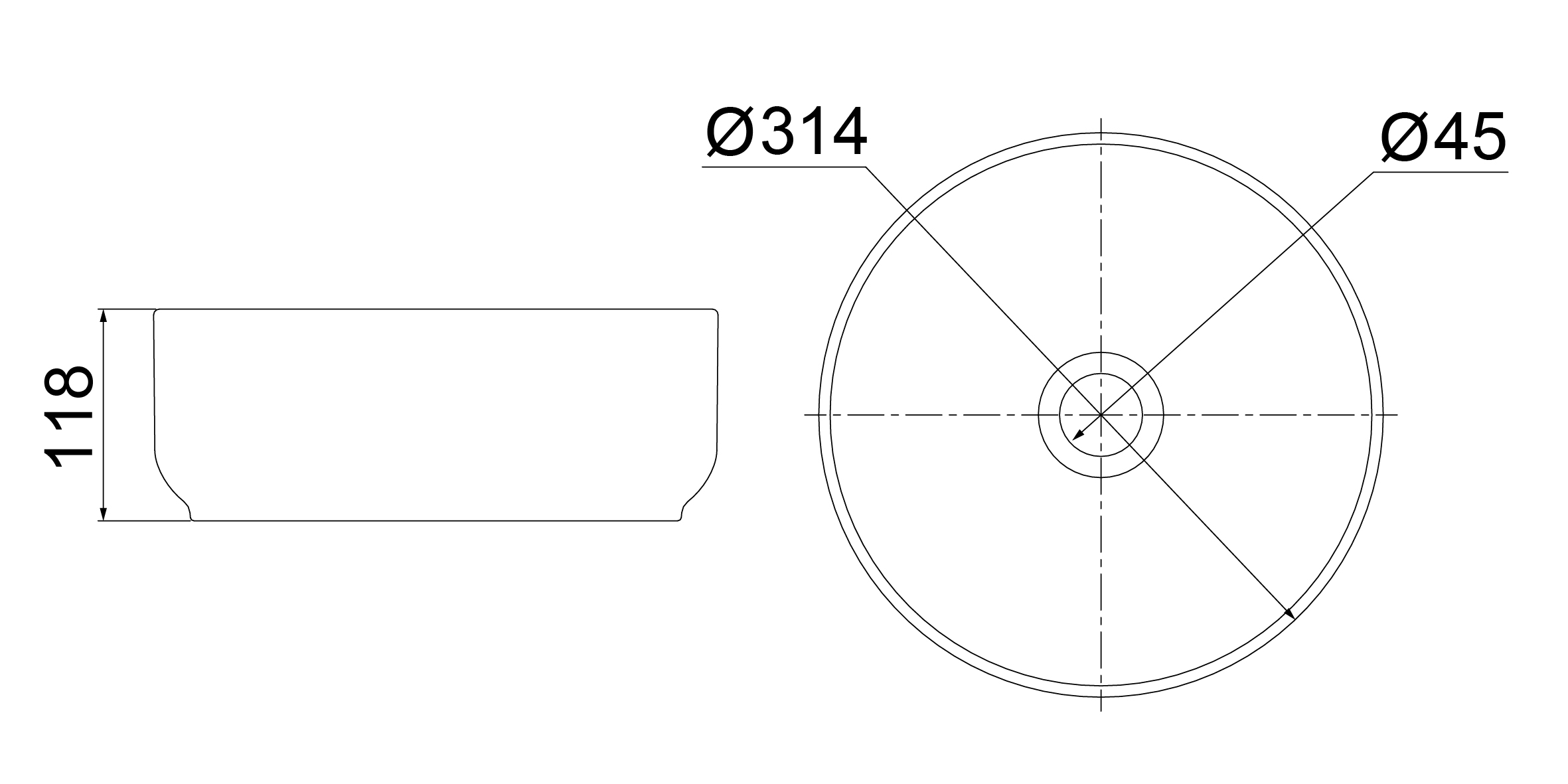 Desenho técnico — Cuba Redonda de Apoio RA-32