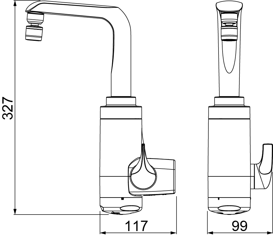 Desenho técnico — Torneira Eletrônica Essence - Parede